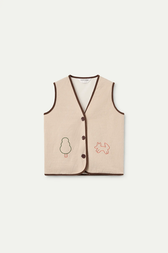 Off White Corduroy Vest