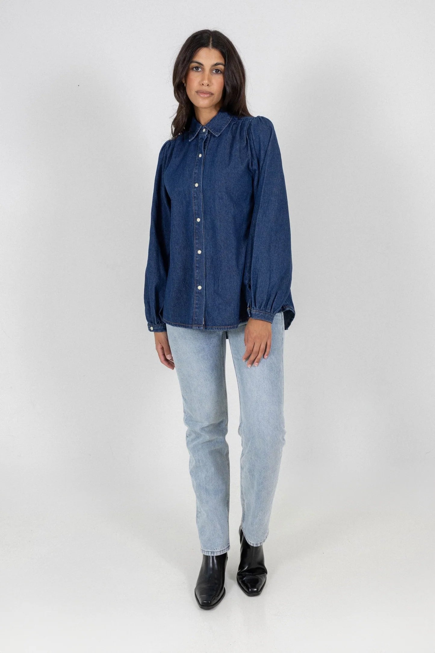 Louise Denim Shirt Dark Blue