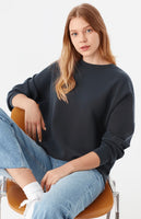 Oversized Crew Neck Sweatshirt - Black