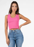 Bamboo Rib Deep Scoop Neck Tank