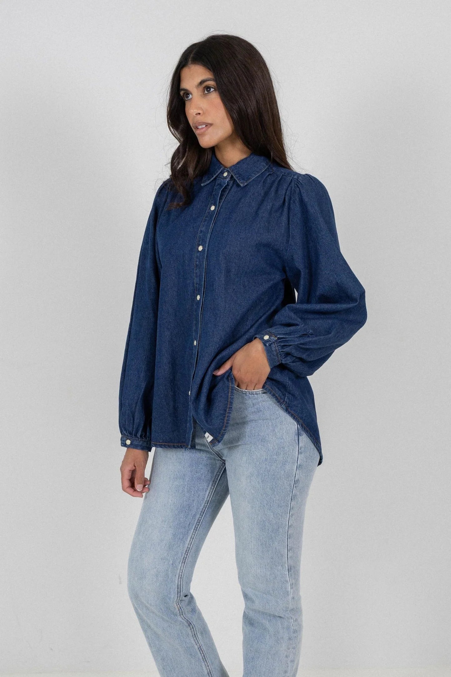 Louise Denim Shirt Dark Blue