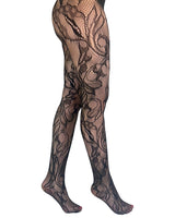 Botanical Net Tights - Black