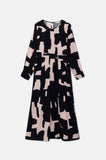 Abstract Print Midi Dress