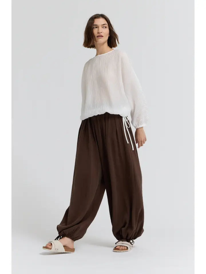 Pleated Waist Balloon Pants