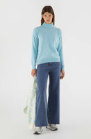 Light Blue Mock Neck Sweater