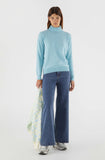 Light Blue Mock Neck Sweater