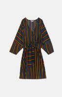 Multi Stripe Short Wrap Dress