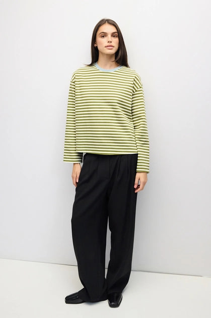 The Jessie Top - Olive/Cream/Blue