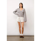 Eden Fitted Button-Up Cardigan - Grey