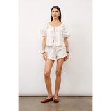Thea Puff Sleeve Tie Front Top