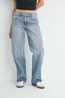 Low Rise Baggy Slouch Jeans - Vintage Light