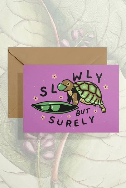 Slowly (Turtle) Greeting Card