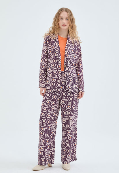 Retro Geometric Pattern Blazer