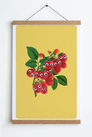 Googly Raspberries Print - Yellow