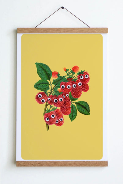 Googly Raspberries Print - Yellow