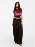 Wide-Leg Tapered Tailored Trousers