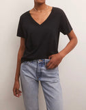 Girlfriend V Neck Tee - Black
