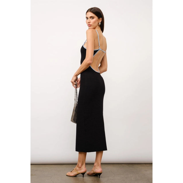 Amaris Black Knit Maxi Dress