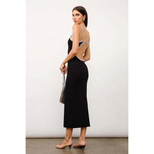 Amaris Black Knit Maxi Dress