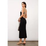 Amaris Black Knit Maxi Dress