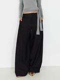Wide-Leg Tapered Tailored Trousers