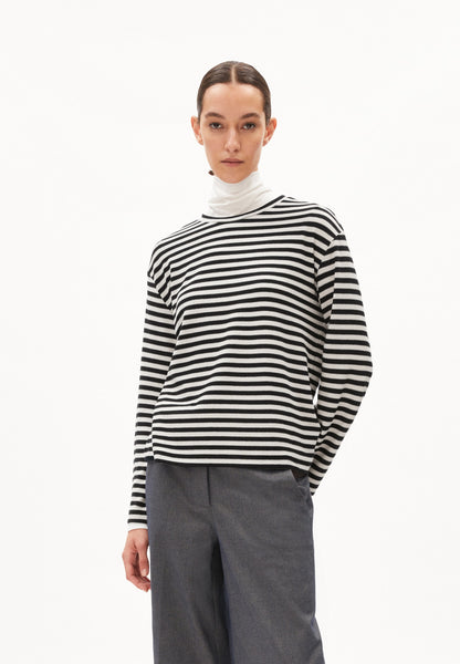 Marynaa Knitted Stripe Loose Fit Tee
