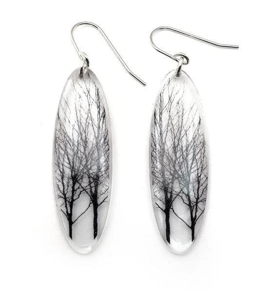 Tall Oval Tree Earring