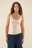 Caris Tie Back Jersey Tank - Natural