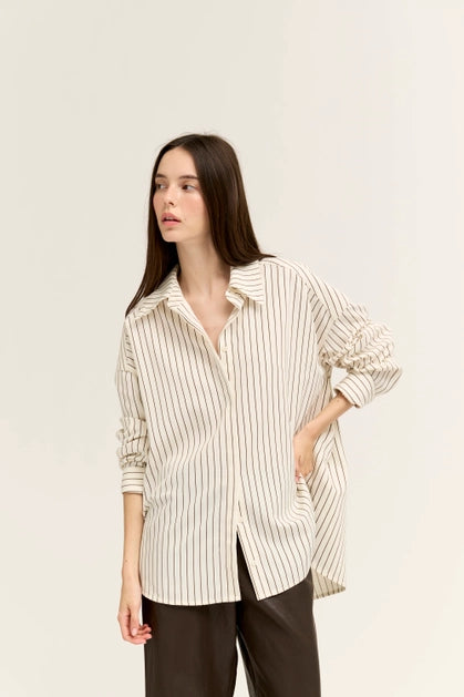 Stripe Loose Fit Shirt - Cream