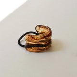 Wide Double Arch Resin Ponytail Hair Tie - Brown