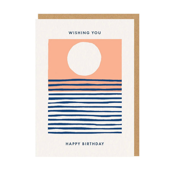 Wishing you Happy Birthday Stripes Greeting Card