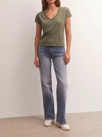 Modern V Neck Tee - Evergreen