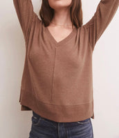 Wilder Cloud V Neck Long Sleeve Top - Penny