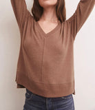 Wilder Cloud V Neck Long Sleeve Top - Penny