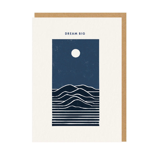 Dream Big Moon Mountains Greeting Card