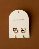 Rory Twist and Thick Hoop Earrings - Set of Two Hoops