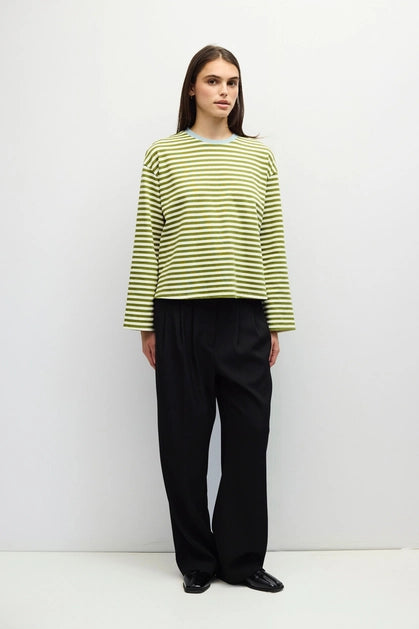 The Jessie Top - Olive/Cream/Blue