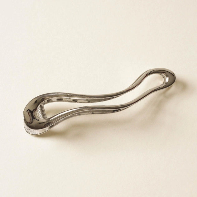 Long Metal Hair Claw Clip - Silver