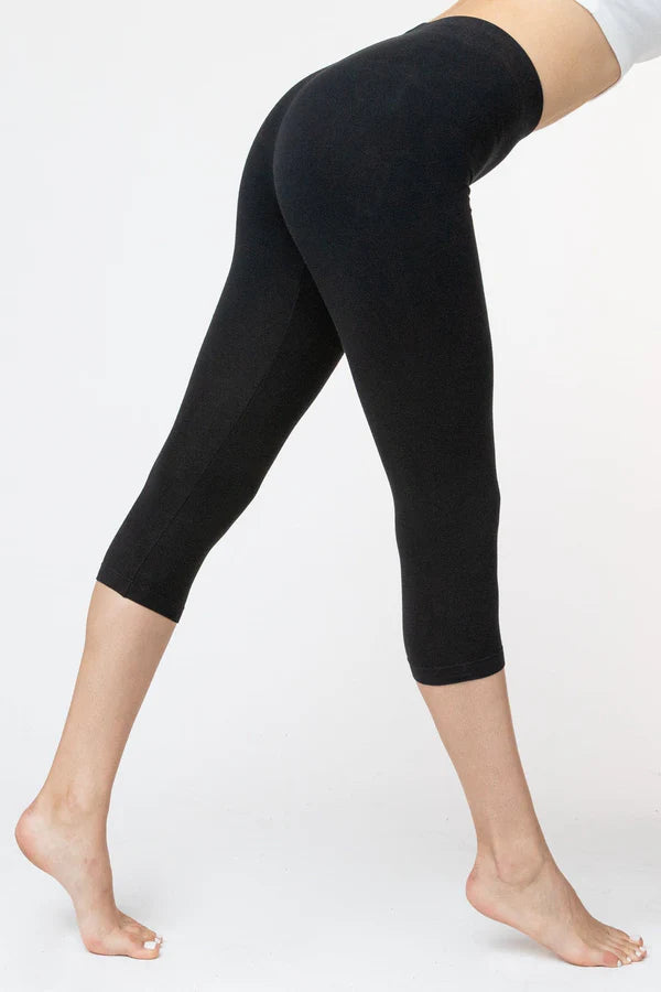 Garment Dyed Cropped Legging - Black