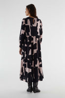 Abstract Print Midi Dress