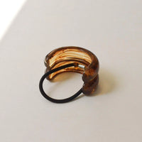 Wide Double Arch Resin Ponytail Hair Tie - Brown
