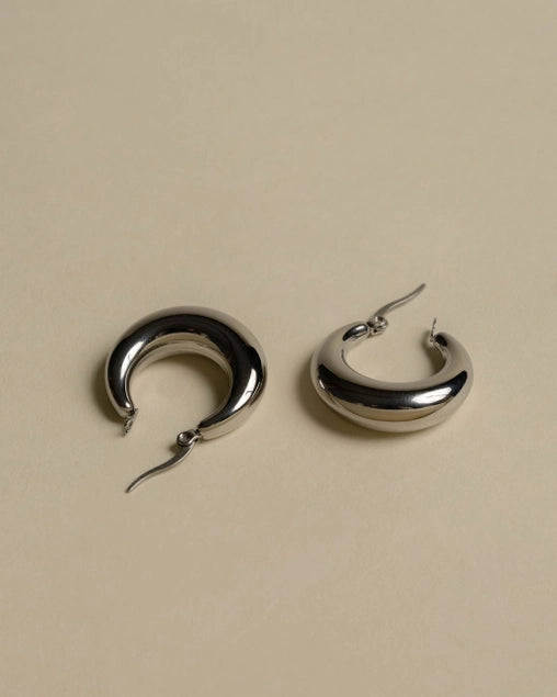 Emilia Silver Voluptuous Hoops