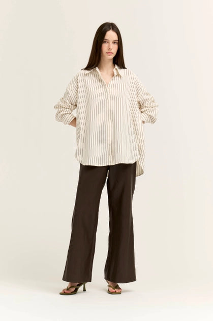 Stripe Loose Fit Shirt - Cream