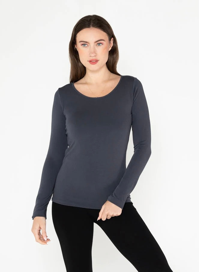 Bamboo Long Sleeve Scoop Neck Top