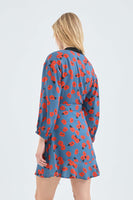 Poppy Print Short Wrap  Dress