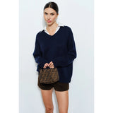 Spencer V-Neck Sweater - Navy