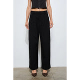 Renee Wide Leg Low Rise Pant - Black