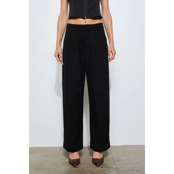Renee Wide Leg Low Rise Pant - Black