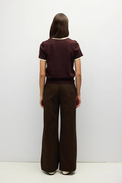 The Joey Top - Brown/Cream