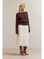 Off Shoulder Sweater - Aubergine